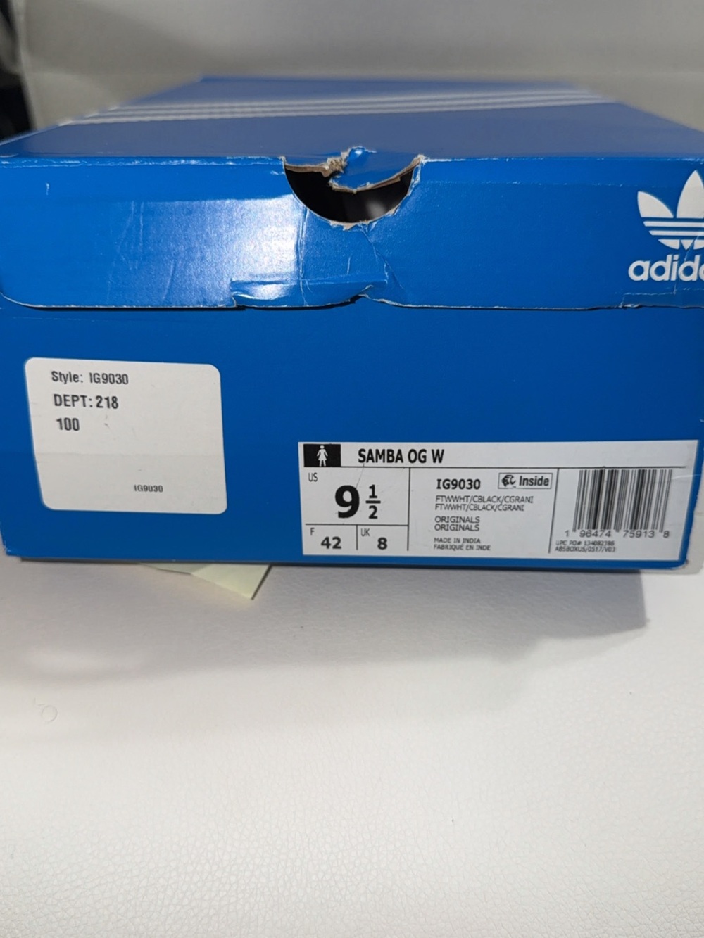 adidas White Black Samba Retro Trainers - Picture 7 of 7